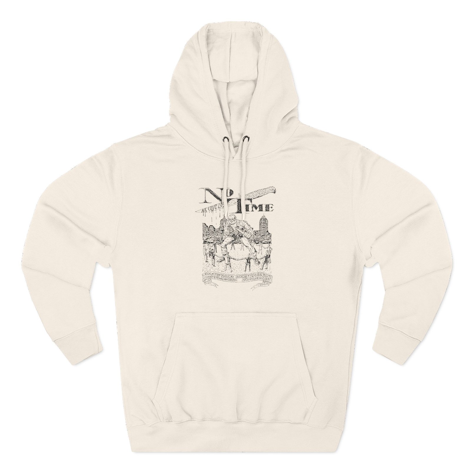 No Time no love lost Three-Panel Fleece Hoodie