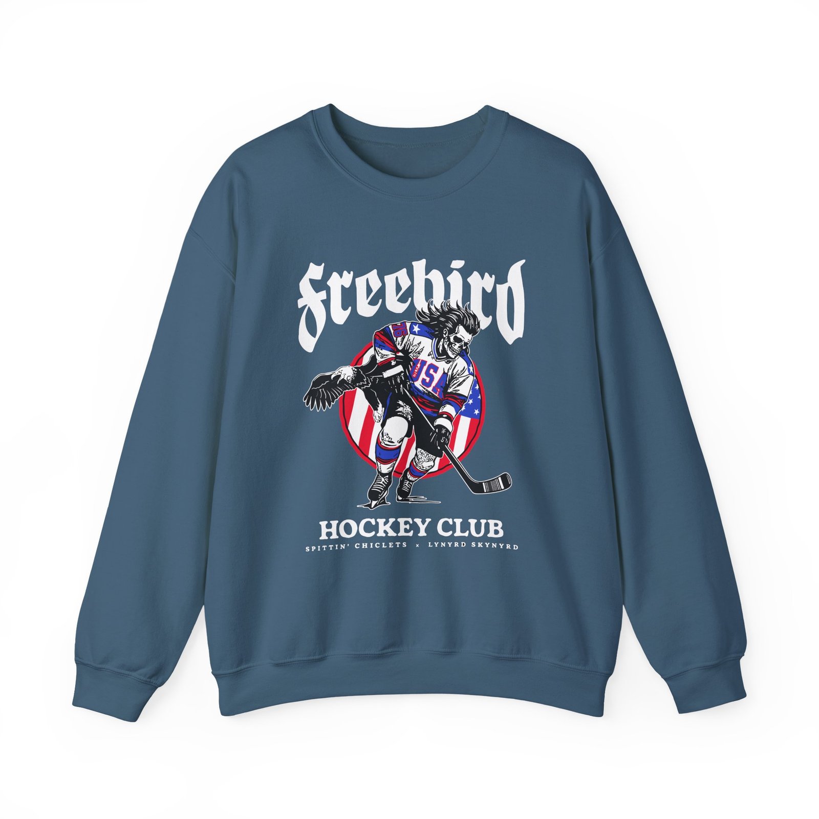 Lynyrd Skynyrd X Spittin Chiclets Freebird Hockey Club Unisex Heavy Blend™ Crewneck Sweatshirt