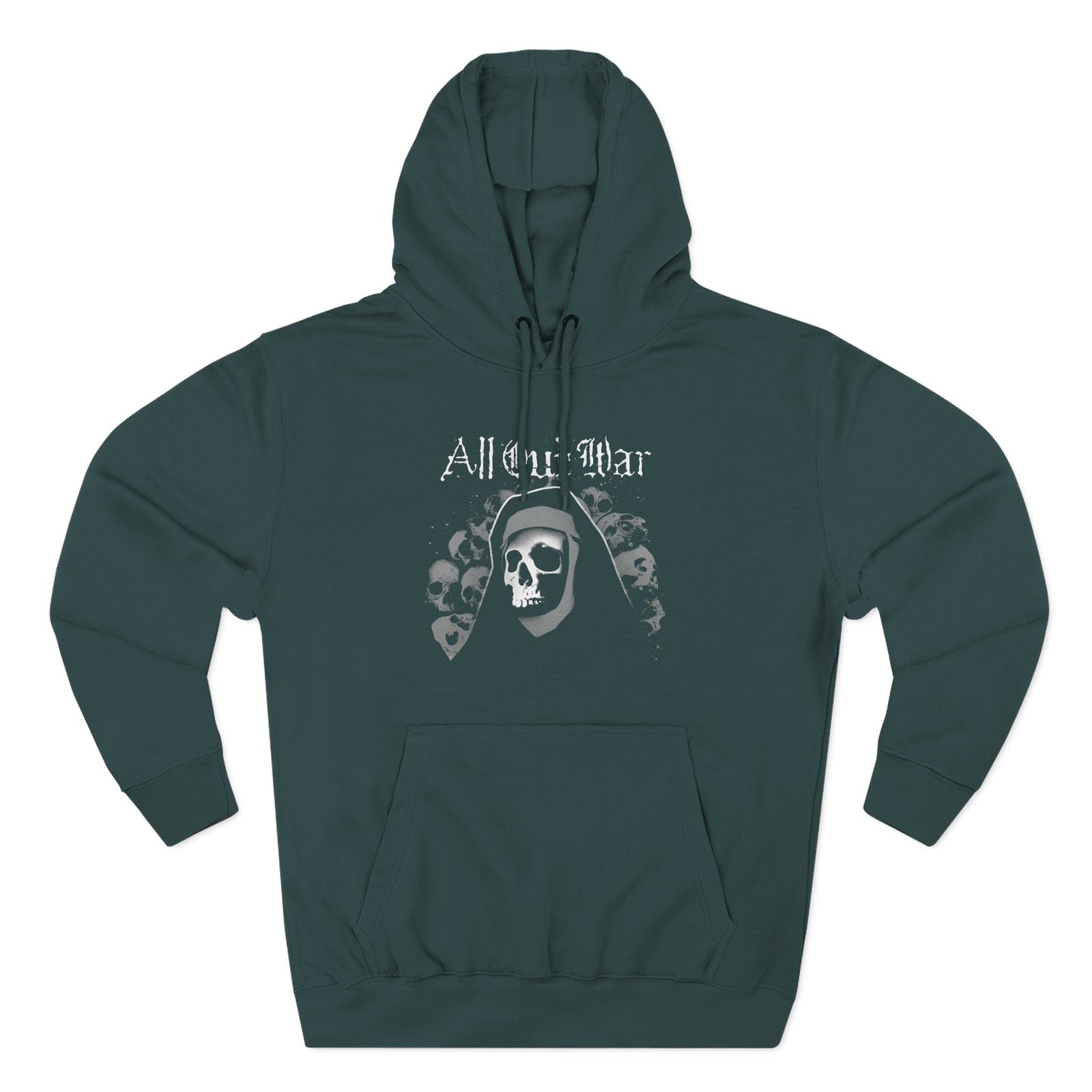 All Out War Nun Skull Three-Panel Fleece Hoodie