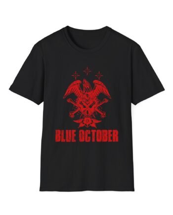 Blue October Heart Eagle Splatter Unisex Softstyle T-Shirt
