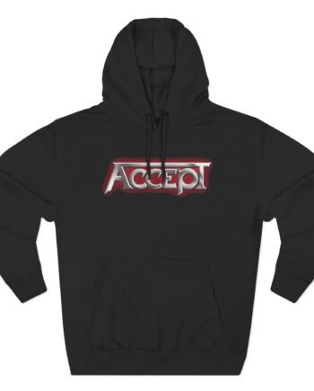 Accept Red Logo Three-Panel Fleece Hoodie