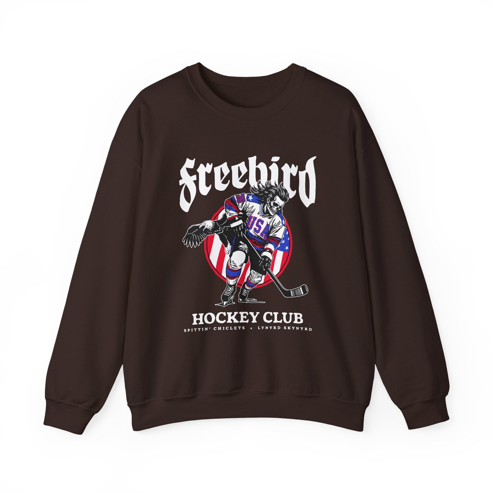 Lynyrd Skynyrd X Spittin Chiclets Freebird Hockey Club Unisex Heavy Blend™ Crewneck Sweatshirt