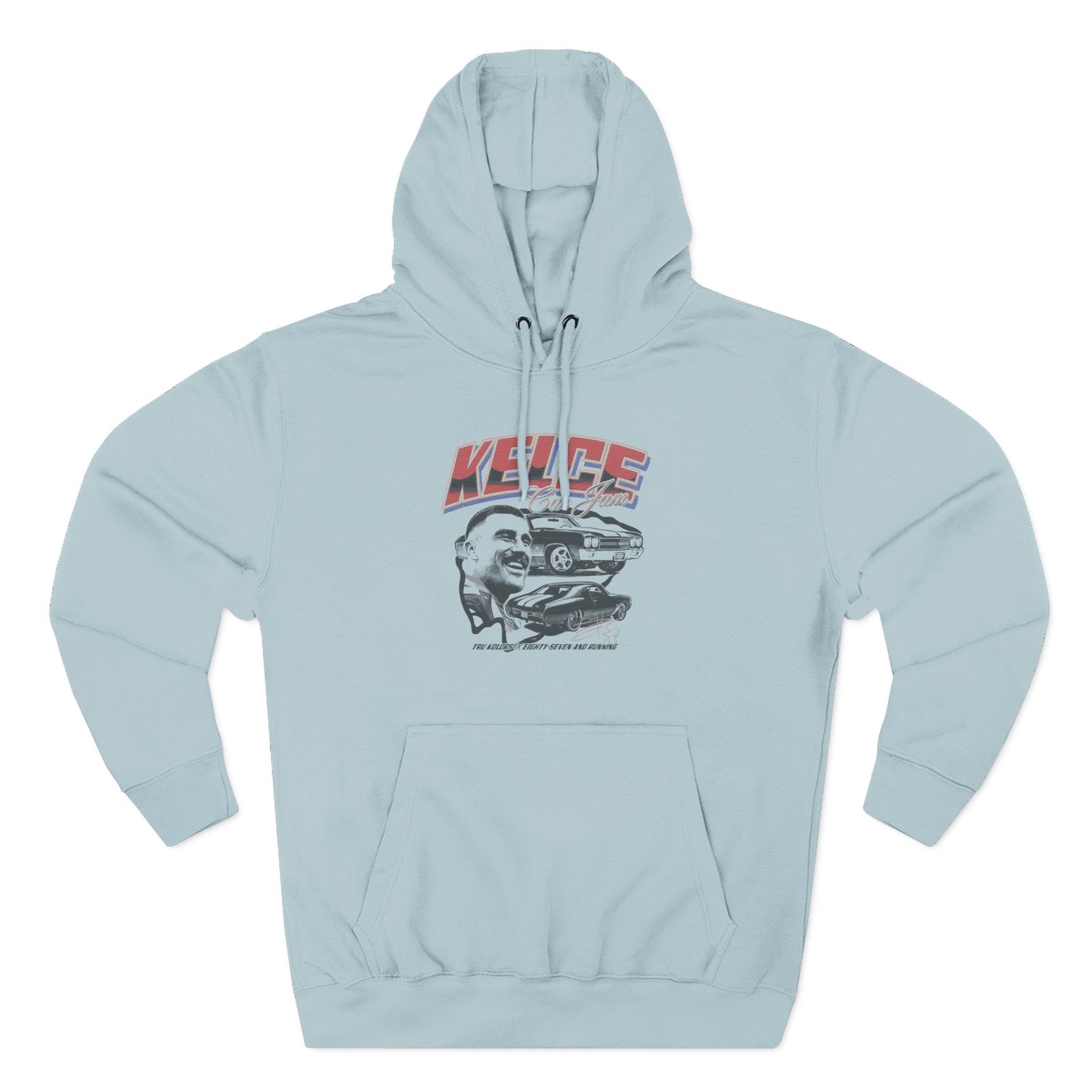 Travis Kelce Car Jam Chevelle Three-Panel Fleece Hoodie