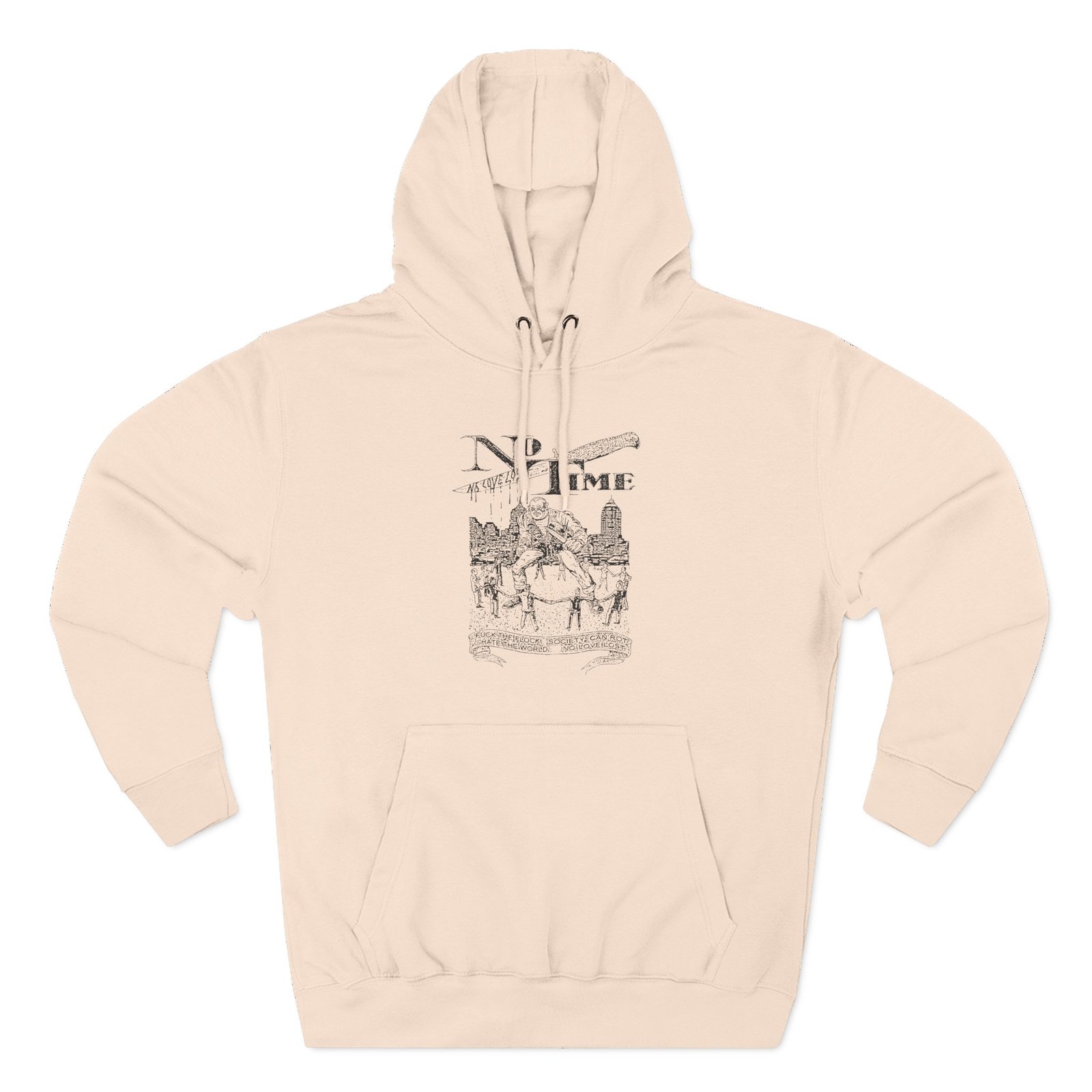 No Time no love lost Three-Panel Fleece Hoodie