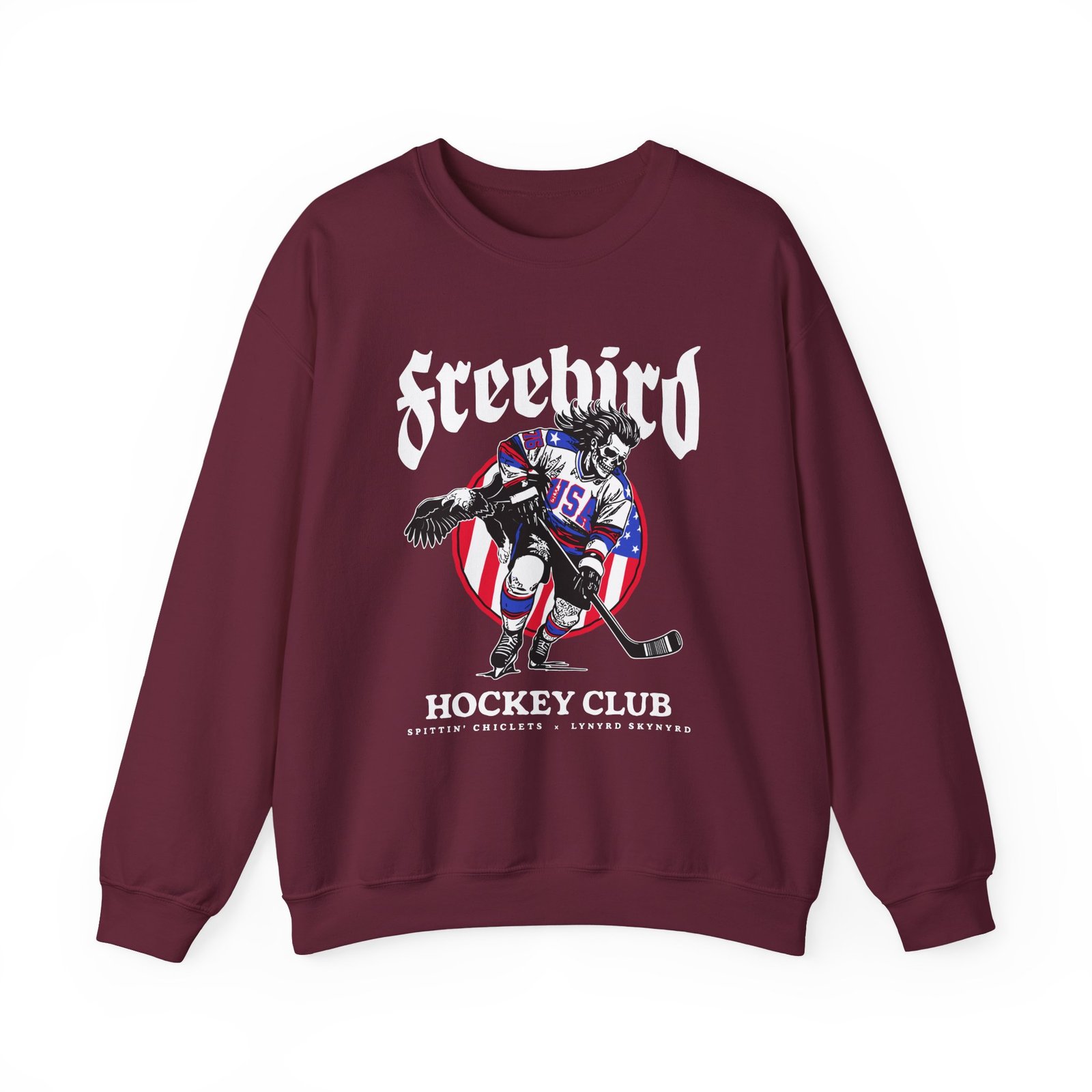 Lynyrd Skynyrd X Spittin Chiclets Freebird Hockey Club Unisex Heavy Blend™ Crewneck Sweatshirt