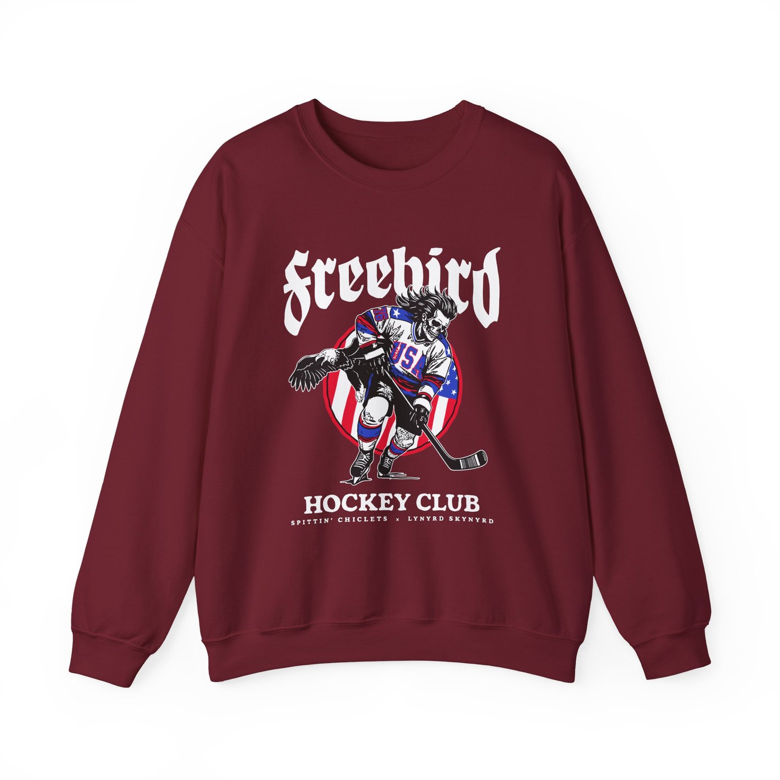 Lynyrd Skynyrd X Spittin Chiclets Freebird Hockey Club Unisex Heavy Blend™ Crewneck Sweatshirt