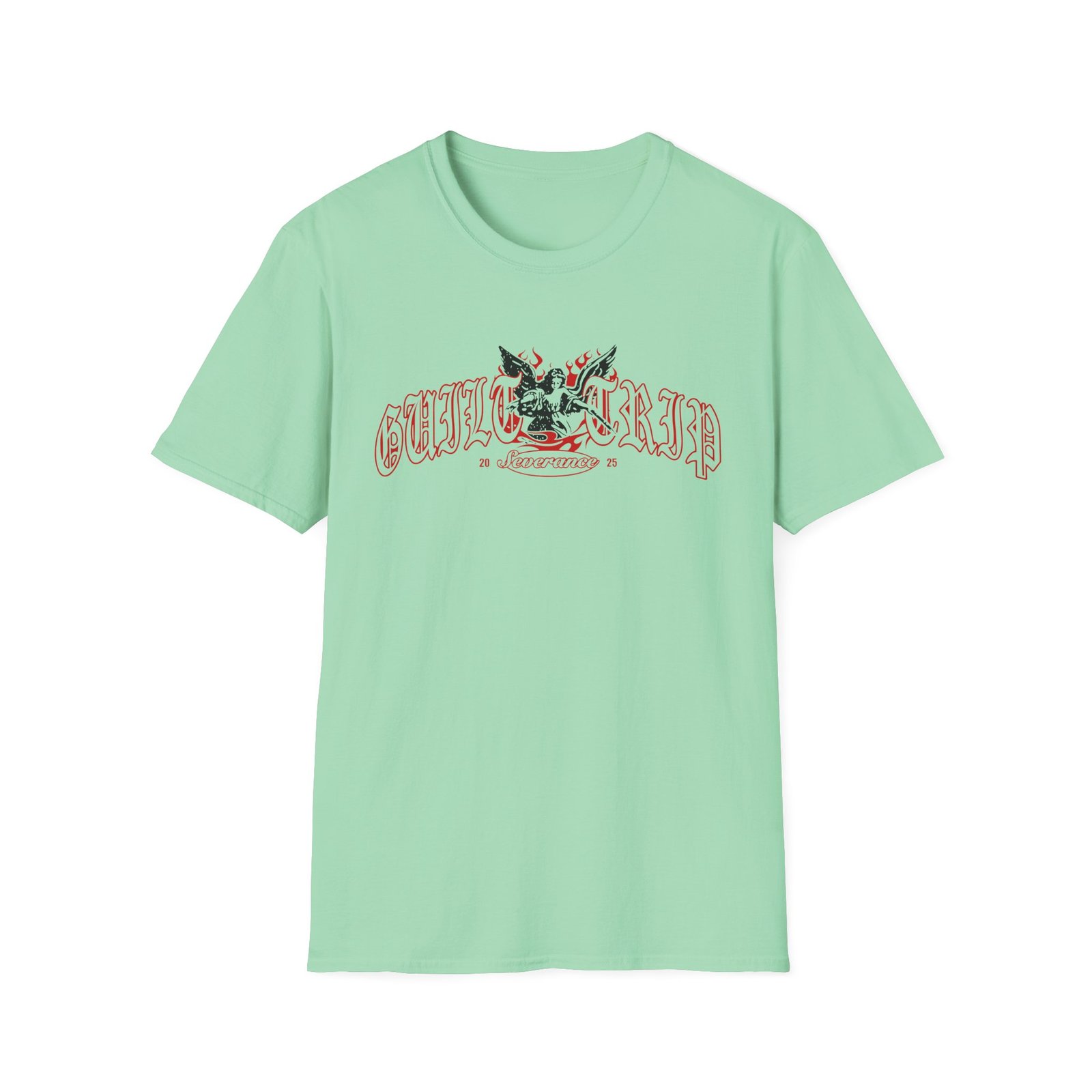 Guilt Trip Old English Angel Unisex Softstyle T-Shirt