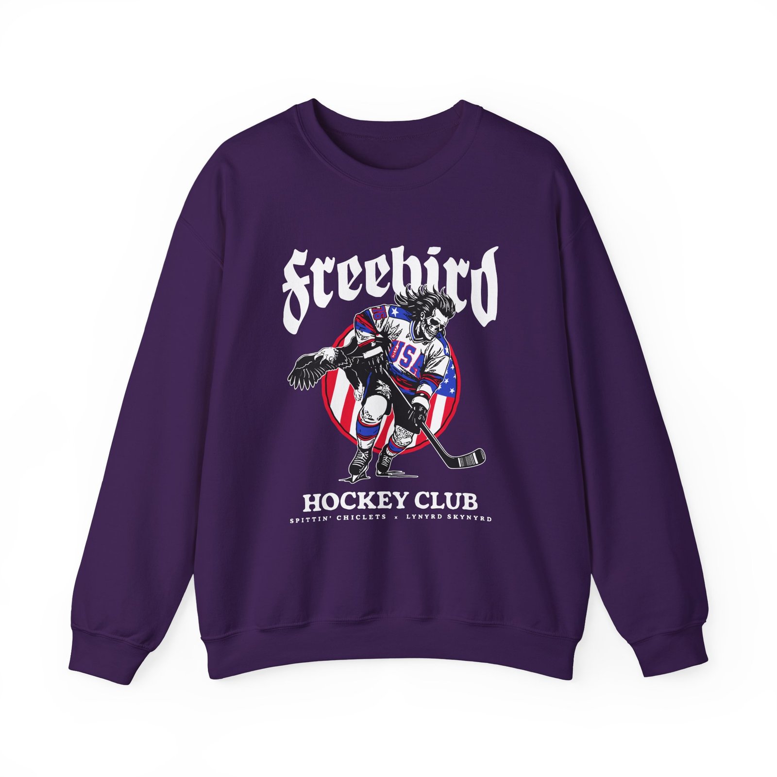 Lynyrd Skynyrd X Spittin Chiclets Freebird Hockey Club Unisex Heavy Blend™ Crewneck Sweatshirt