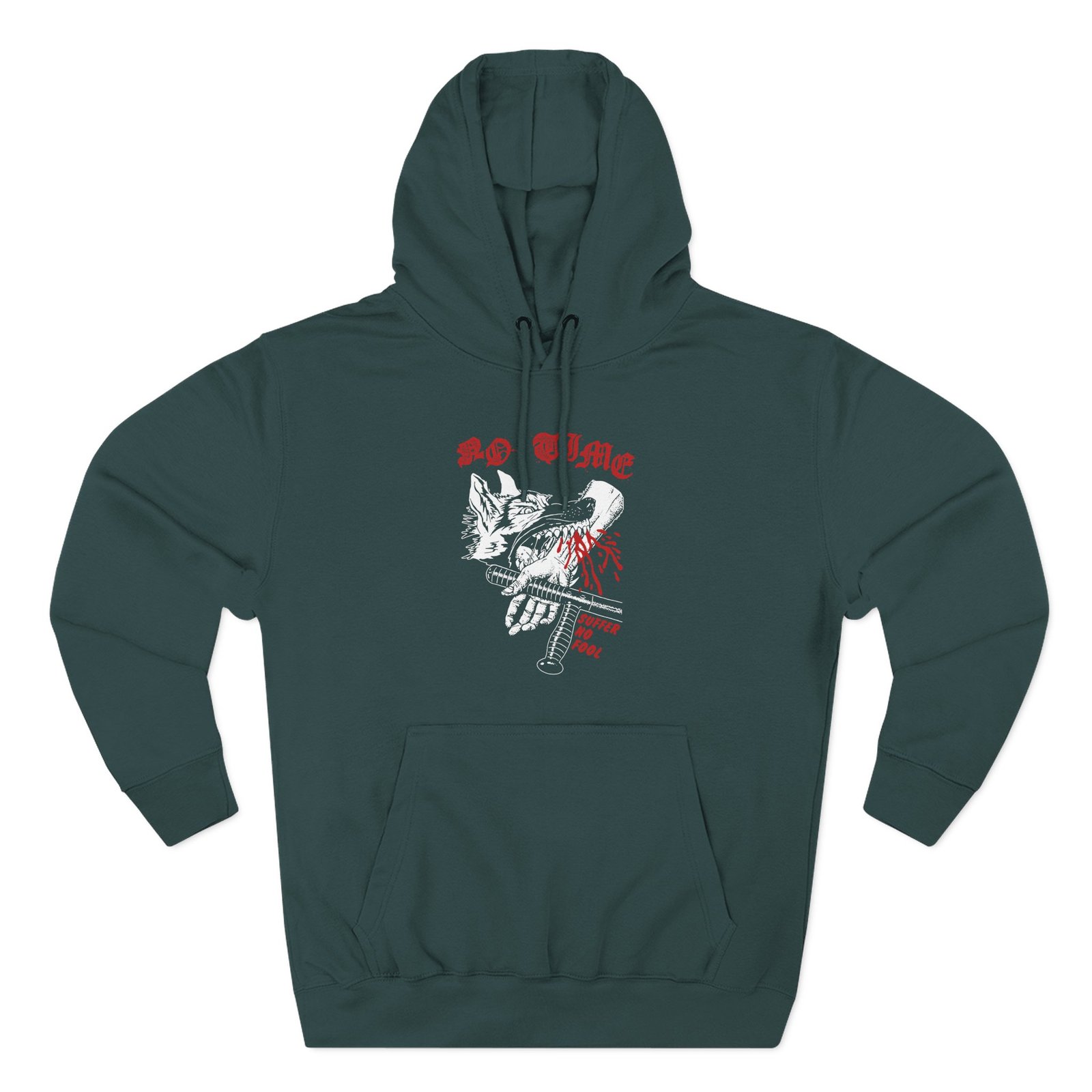 No Time suffer no fool Three-Panel Fleece Hoodie