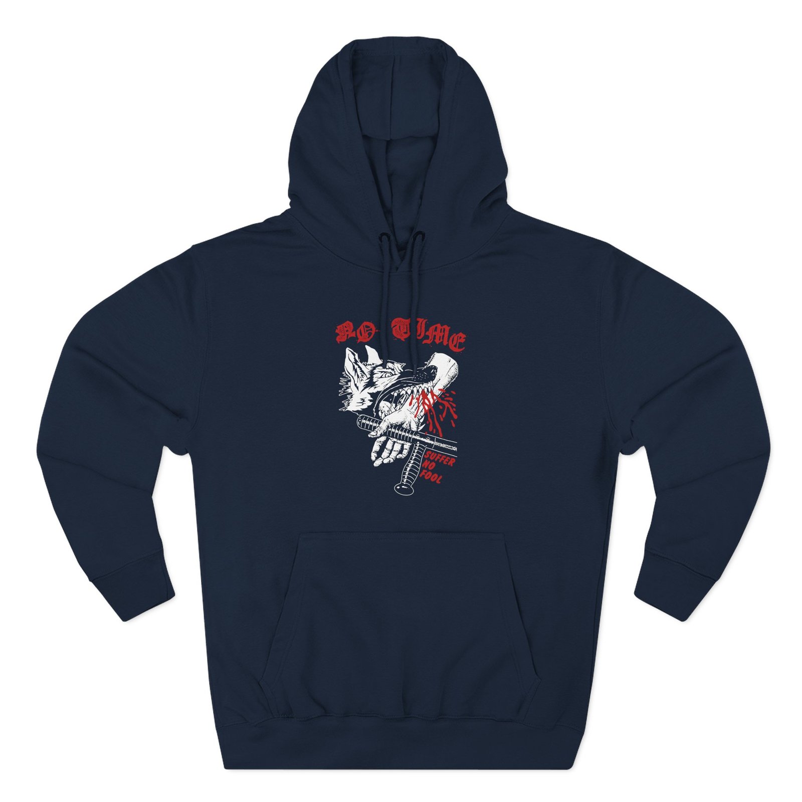 No Time suffer no fool Three-Panel Fleece Hoodie