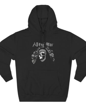 All Out War Nun Skull Three-Panel Fleece Hoodie