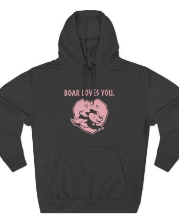Valheim Boar Loves You Three-Panel Fleece Hoodie