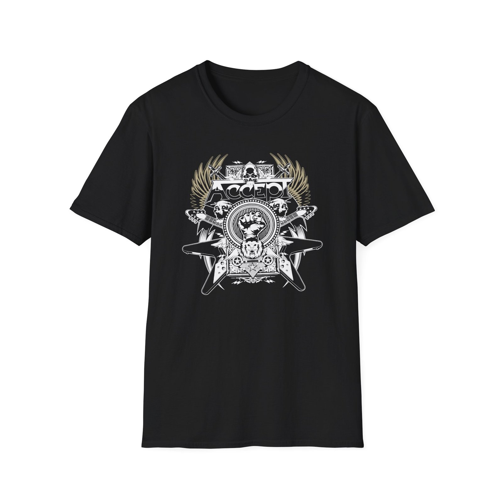 Accept Skull Flying Unisex Softstyle T-Shirt
