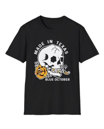 Blue October Skull Rose Unisex Softstyle T-Shirt
