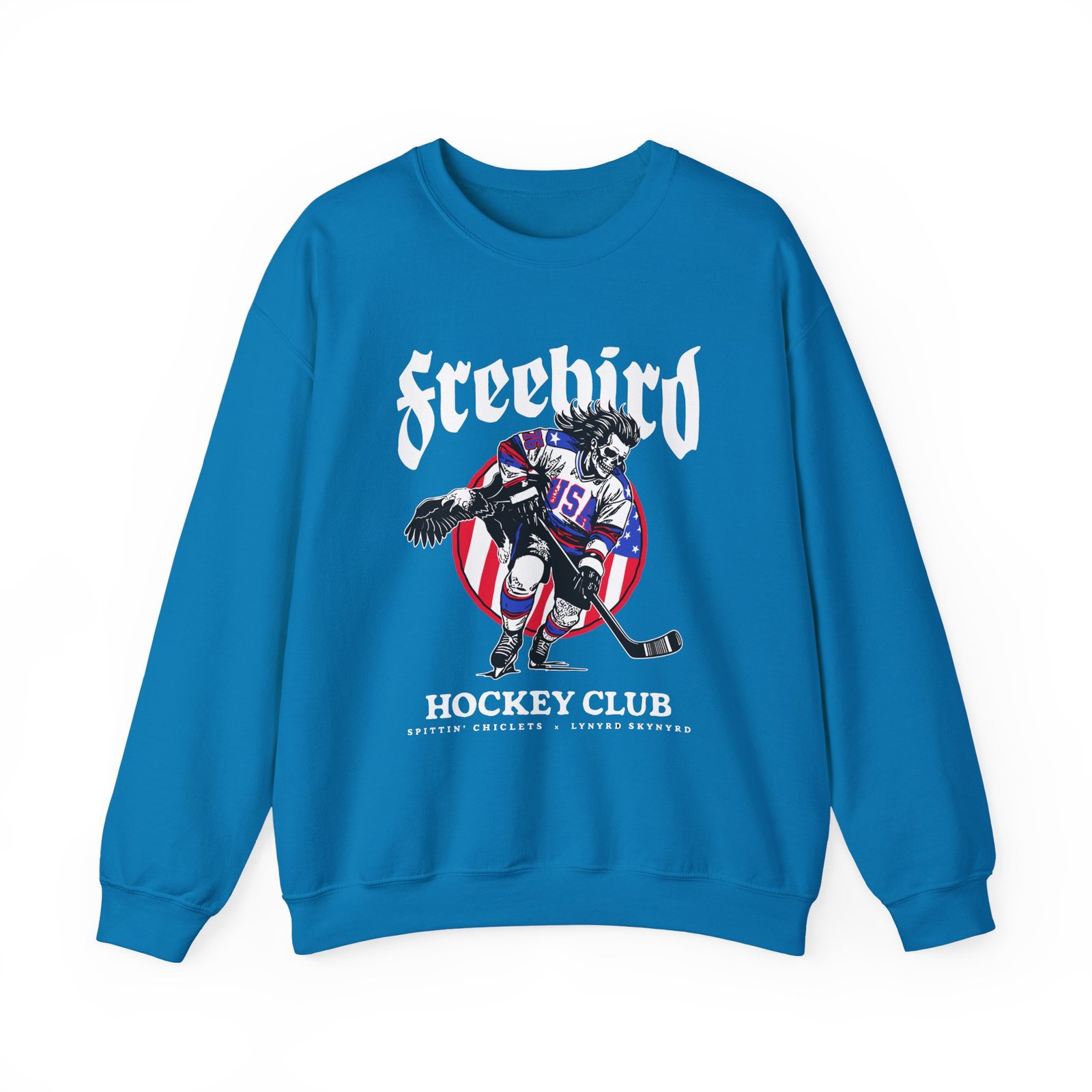 Lynyrd Skynyrd X Spittin Chiclets Freebird Hockey Club Unisex Heavy Blend™ Crewneck Sweatshirt