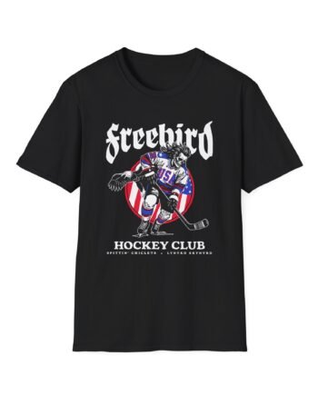 Lynyrd Skynyrd X Spittin Chiclets Freebird Hockey Club Unisex Softstyle T-Shirt
