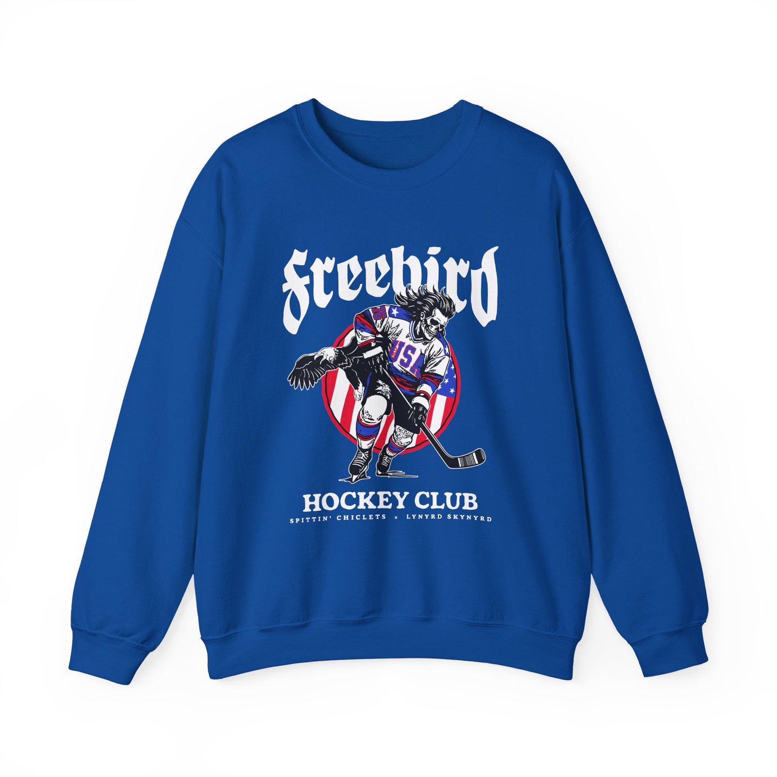 Lynyrd Skynyrd X Spittin Chiclets Freebird Hockey Club Unisex Heavy Blend™ Crewneck Sweatshirt
