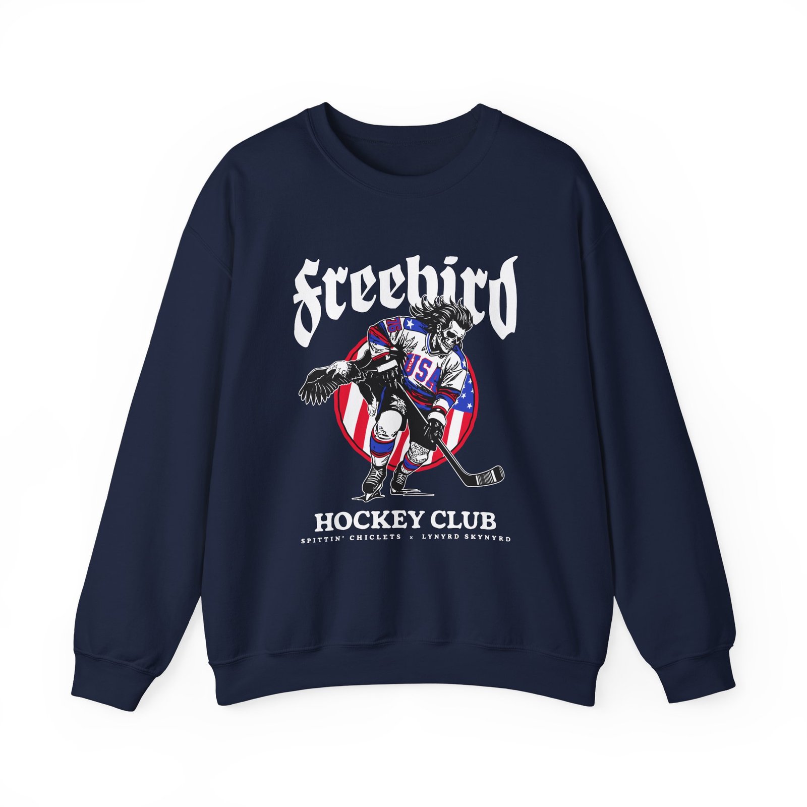 Lynyrd Skynyrd X Spittin Chiclets Freebird Hockey Club Unisex Heavy Blend™ Crewneck Sweatshirt