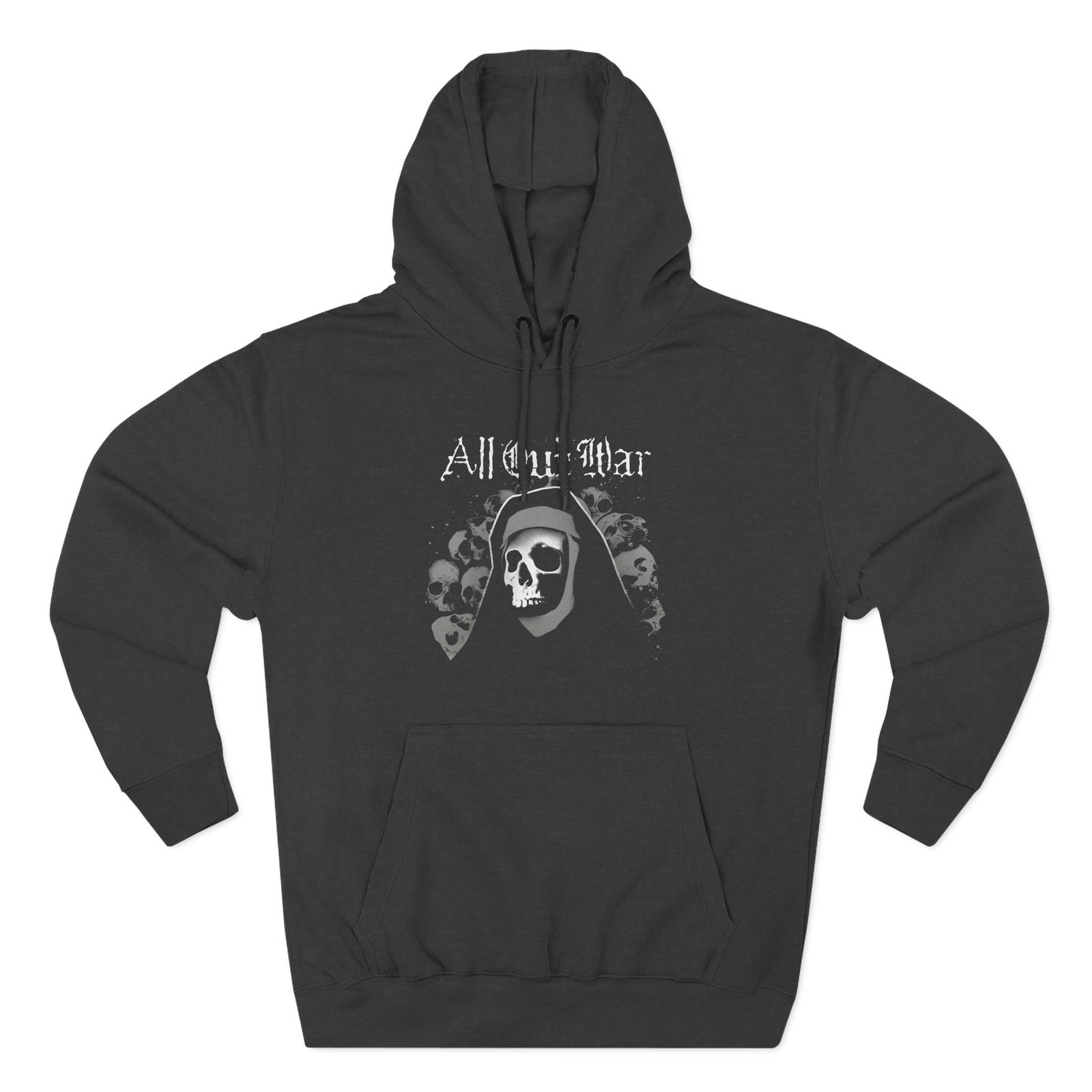 All Out War Nun Skull Three-Panel Fleece Hoodie
