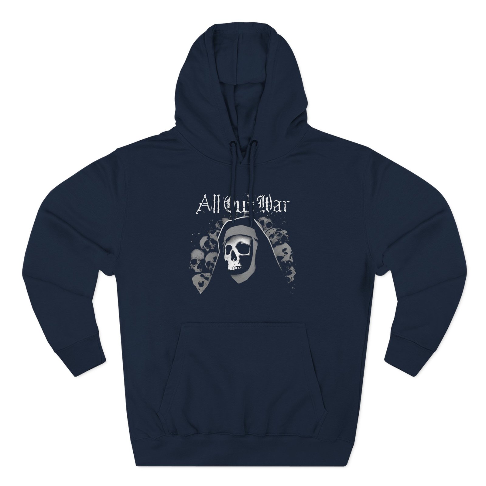 All Out War Nun Skull Three-Panel Fleece Hoodie