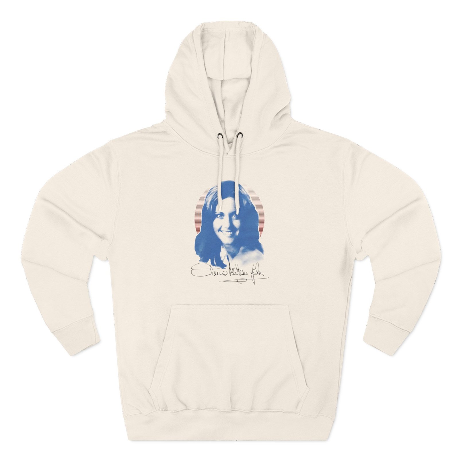 Olivia Newton John Smiles & Signs Three-Panel Fleece Hoodie