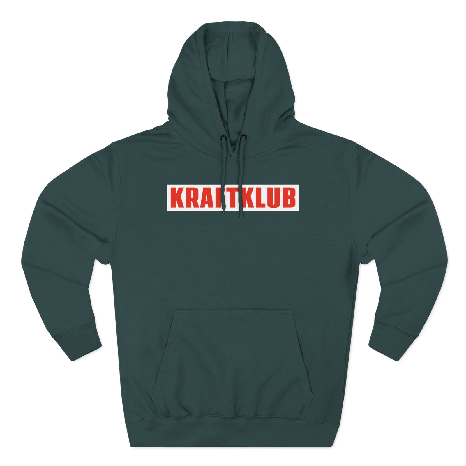 Kraftklub Logo Red Three-Panel Fleece Hoodie