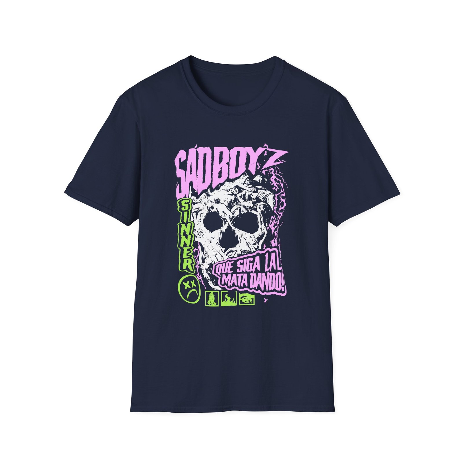 Sad Boyz by Junior H Skull Unisex Softstyle T-Shirt