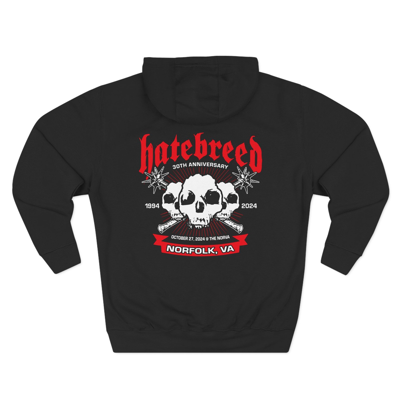 Hatebreed Norfolk Va Tonight Three-Panel Fleece Hoodie