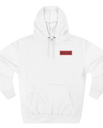 Muna Gbitw Red Logo Three-Panel Fleece Hoodie