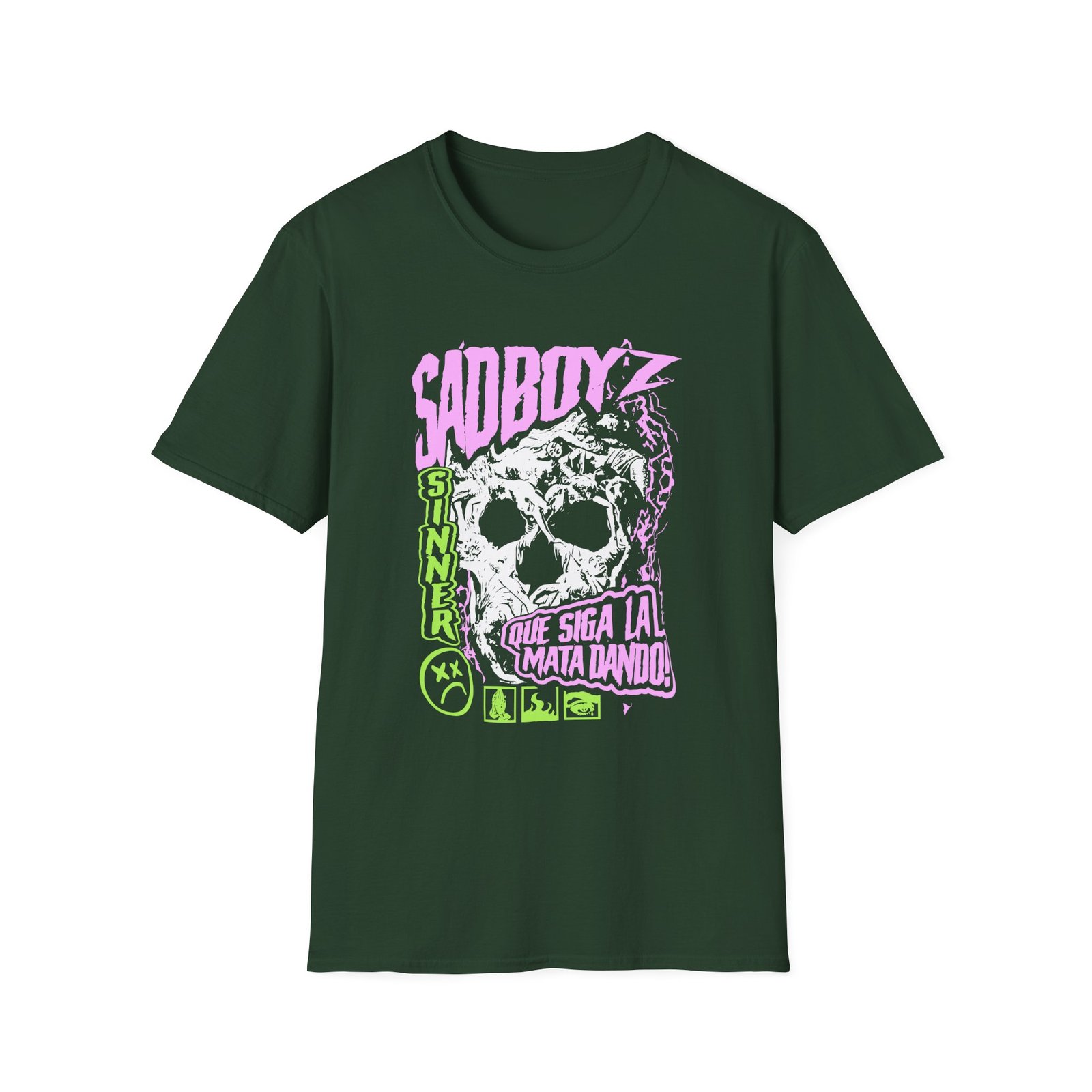 Sad Boyz by Junior H Skull Unisex Softstyle T-Shirt