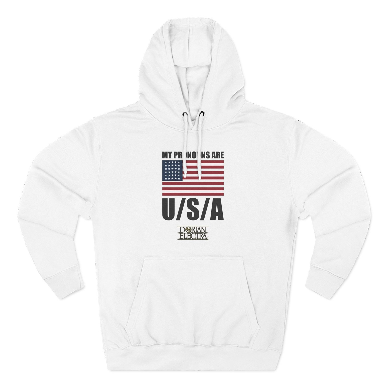 Dorian Electra My Pronouns Are Usa Three-Panel Fleece Hoodie