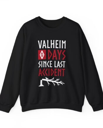 Valheim 0 Days Since Last Accident  Unisex Heavy Blend™ Crewneck Sweatshirt