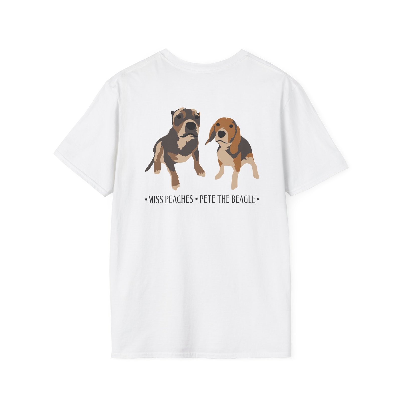 Miss Peaches & Pete the Beagle Unisex Softstyle T-Shirt