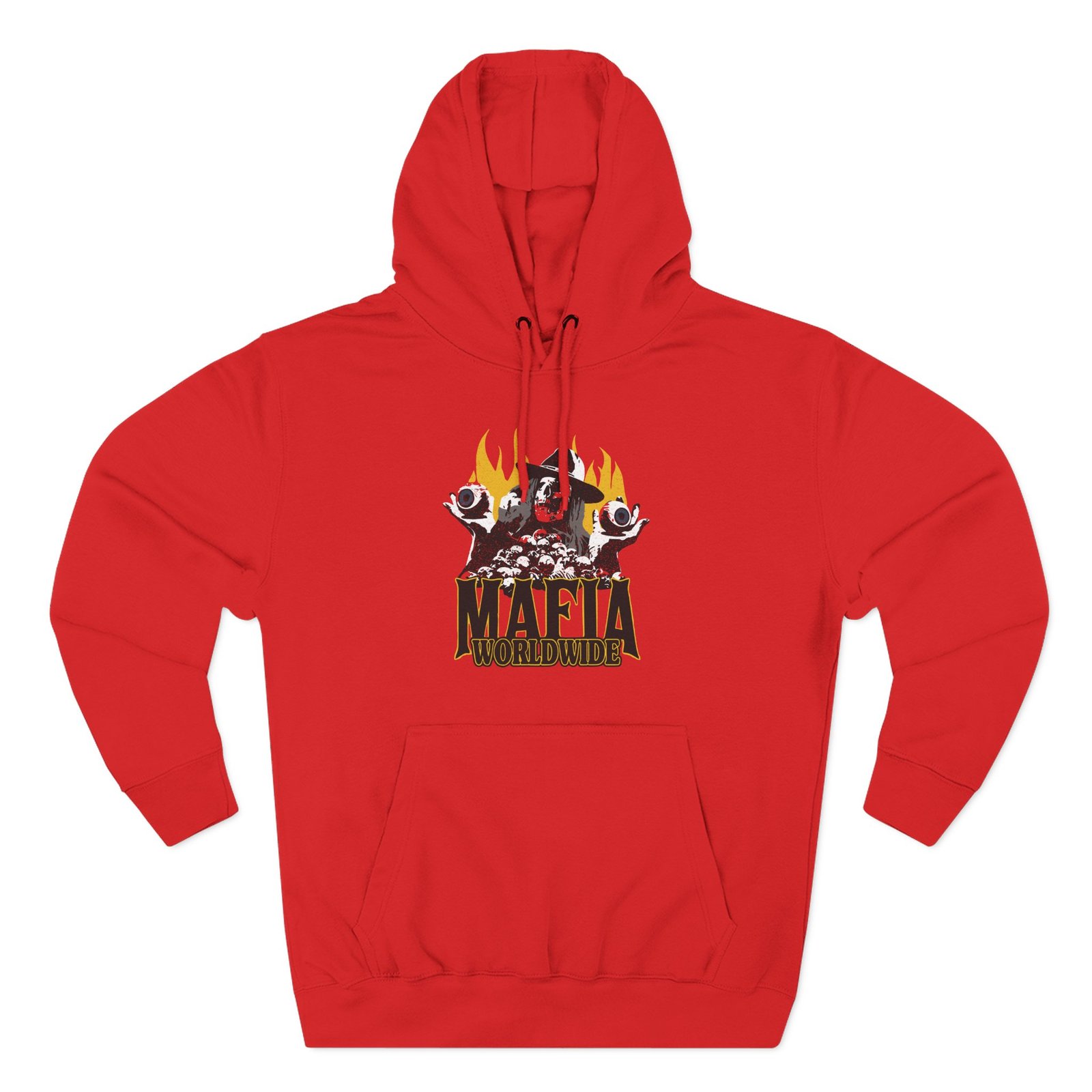 Kai Cenat Skulls On Fire Three-Panel Fleece Hoodie