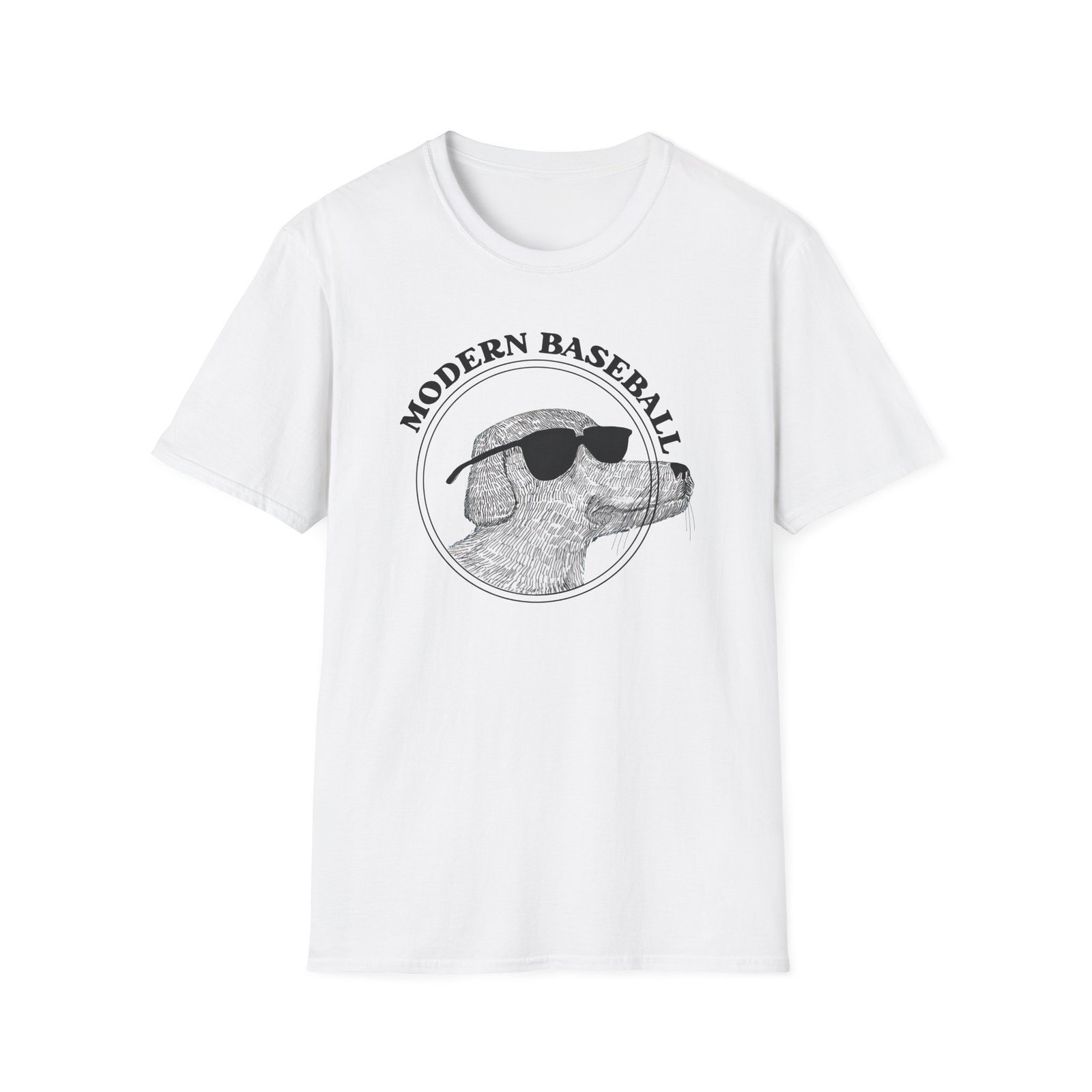Modern Baseball Realistic Dog Unisex Softstyle T-Shirt