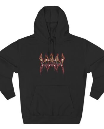 Watain Fire Logo Three-Panel Fleece Hoodie