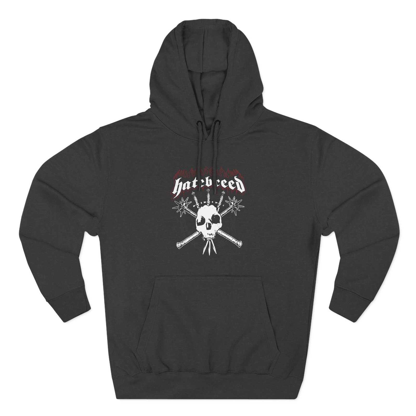 Hatebreed Flames & Skull Logo Three-Panel Fleece Hoodie
