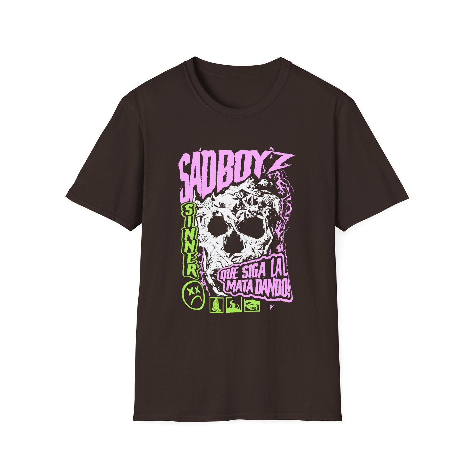 Sad Boyz by Junior H Skull Unisex Softstyle T-Shirt