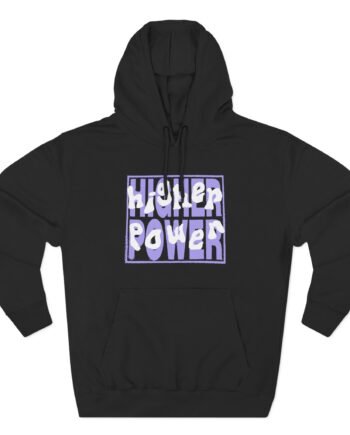 Higher Power Purple Logo Three-Panel Fleece Hoodie