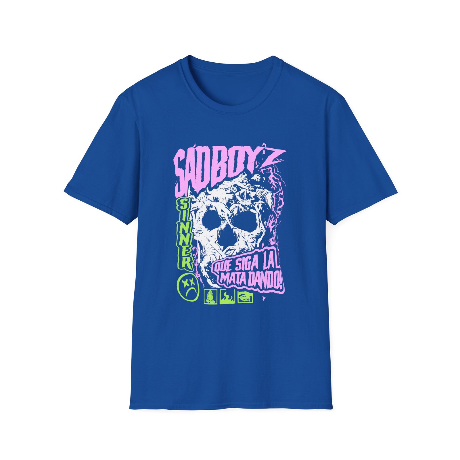 Sad Boyz by Junior H Skull Unisex Softstyle T-Shirt