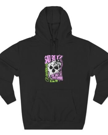 Sad Boyz by Junior H Skull Three-Panel Fleece Hoodie
