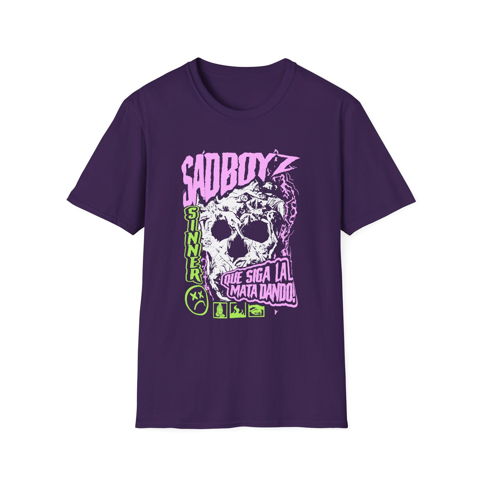 Sad Boyz by Junior H Skull Unisex Softstyle T-Shirt