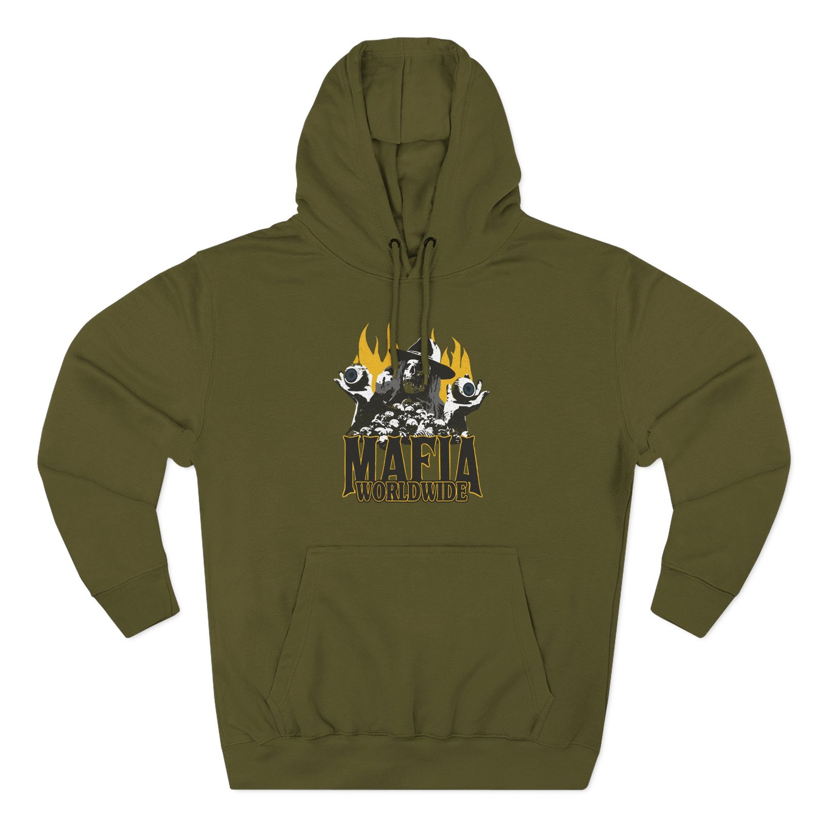Kai Cenat Skulls On Fire Three-Panel Fleece Hoodie