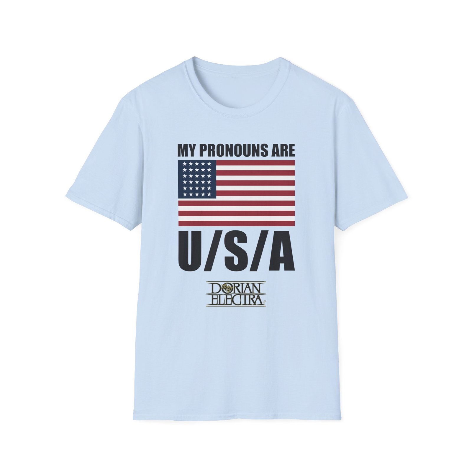 Dorian Electra My Pronouns Are Usa Unisex Softstyle T-Shirt