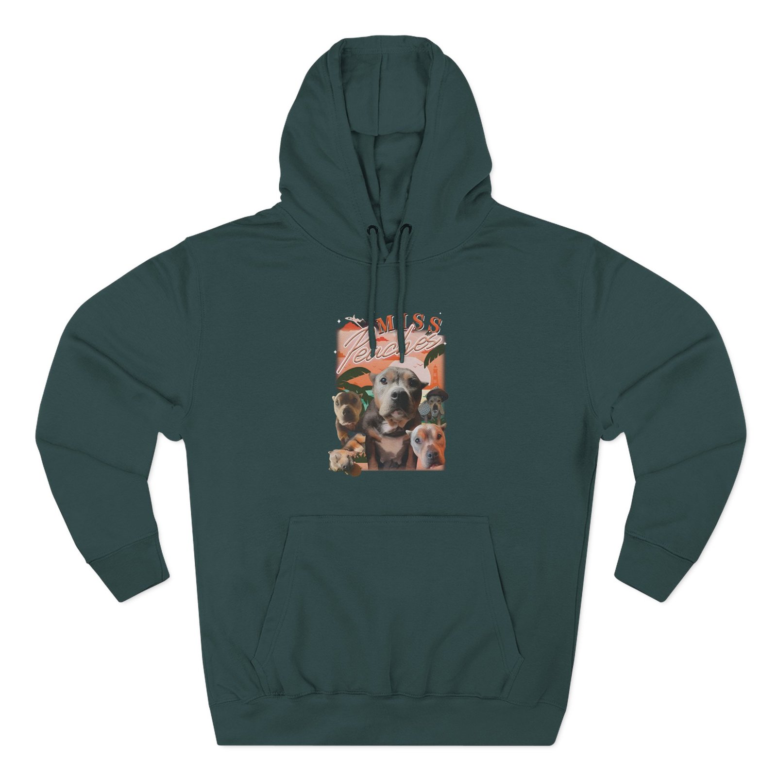 Miss Peaches Faces Three-Panel Fleece Hoodie