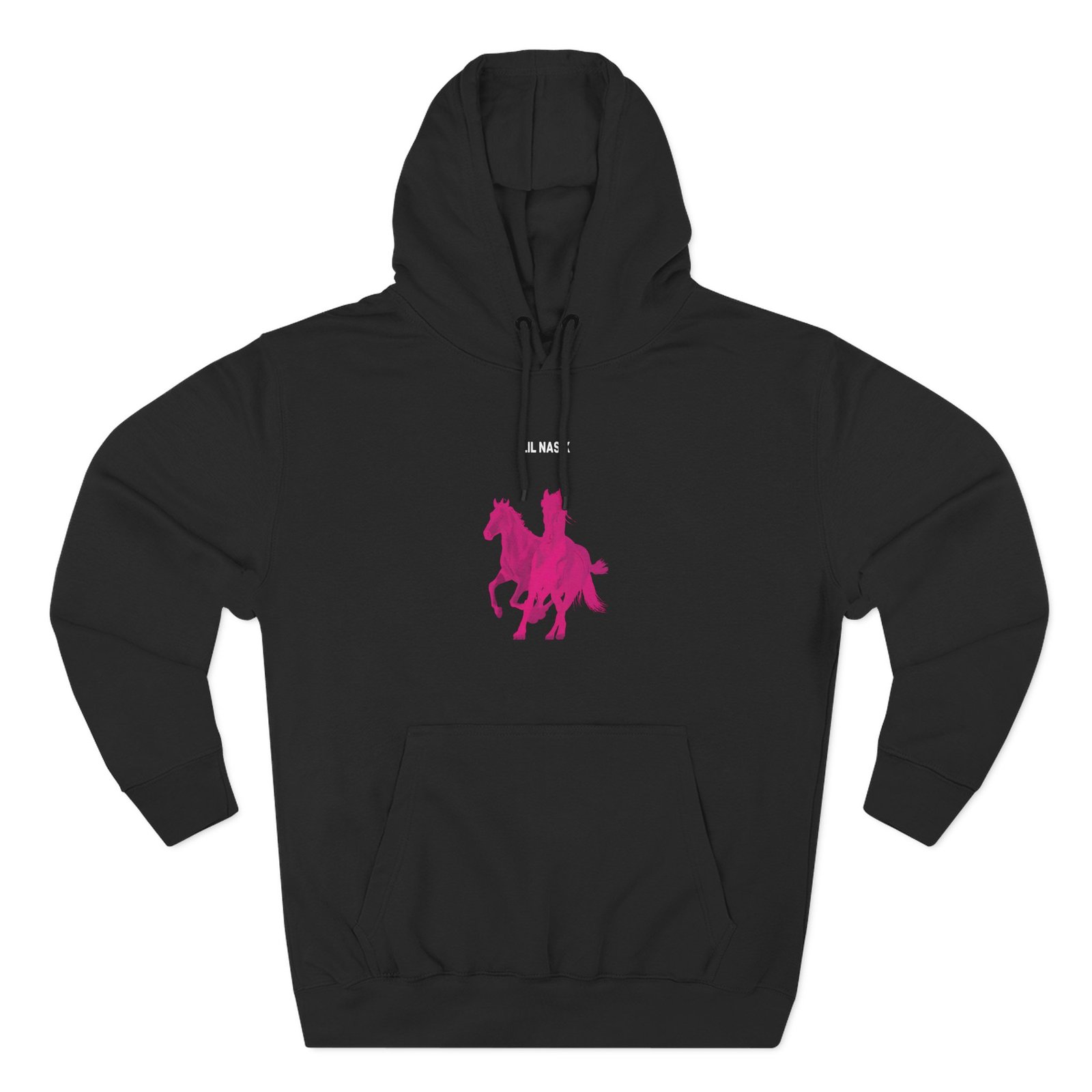 Lil Nas X Pink Horses Three-Panel Fleece Hoodie