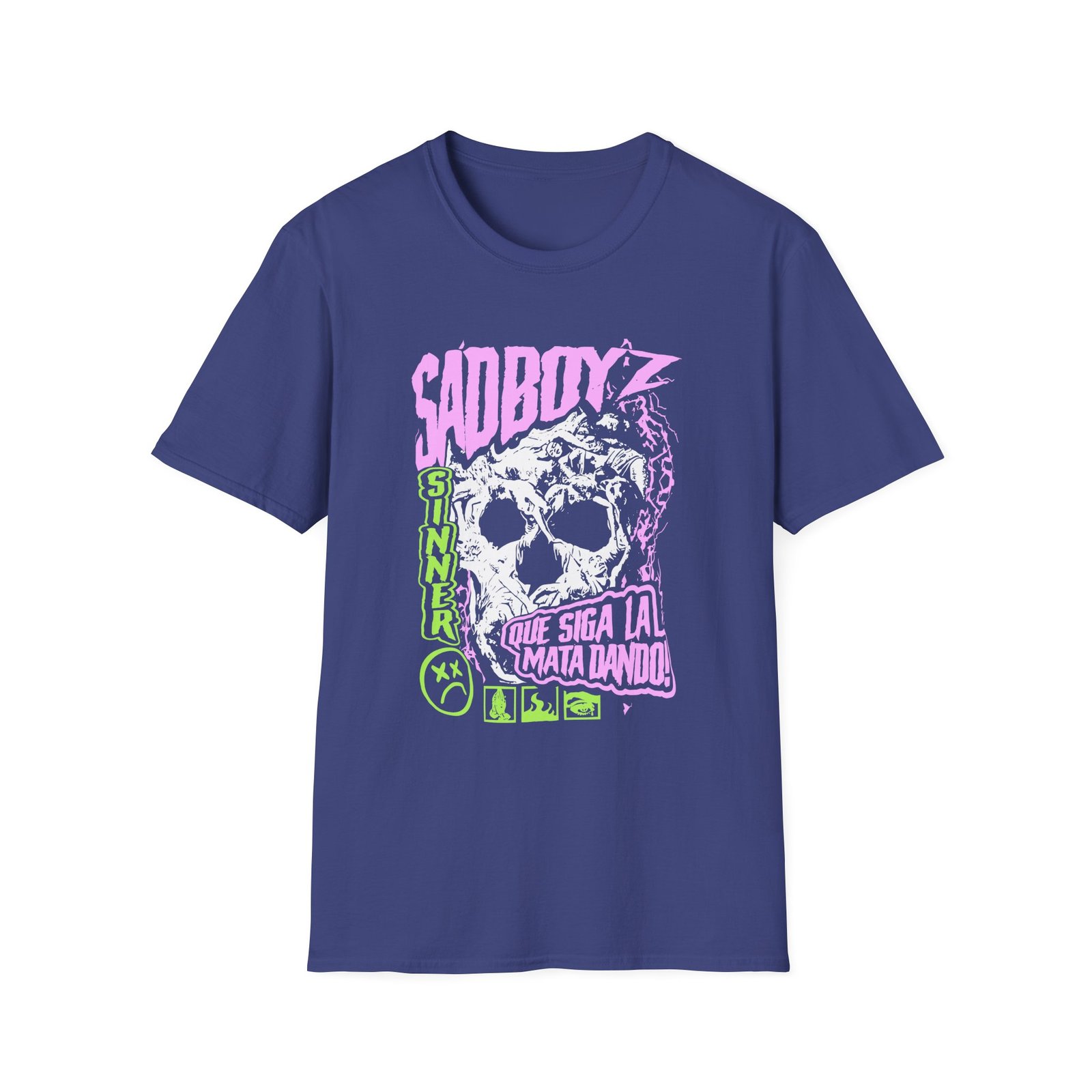 Sad Boyz by Junior H Skull Unisex Softstyle T-Shirt