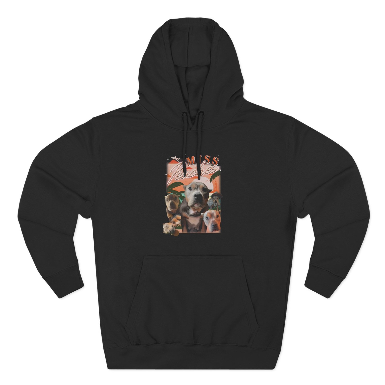 Miss Peaches Faces Three-Panel Fleece Hoodie