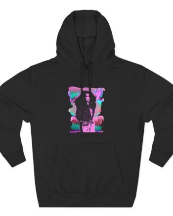 Cher Psychedelic Distressed Three-Panel Fleece Hoodie