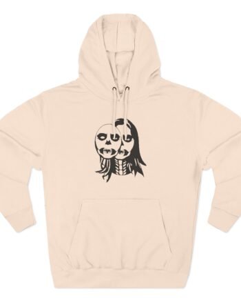 Lizzy Mcalpine Skull Face Three-Panel Fleece Hoodie